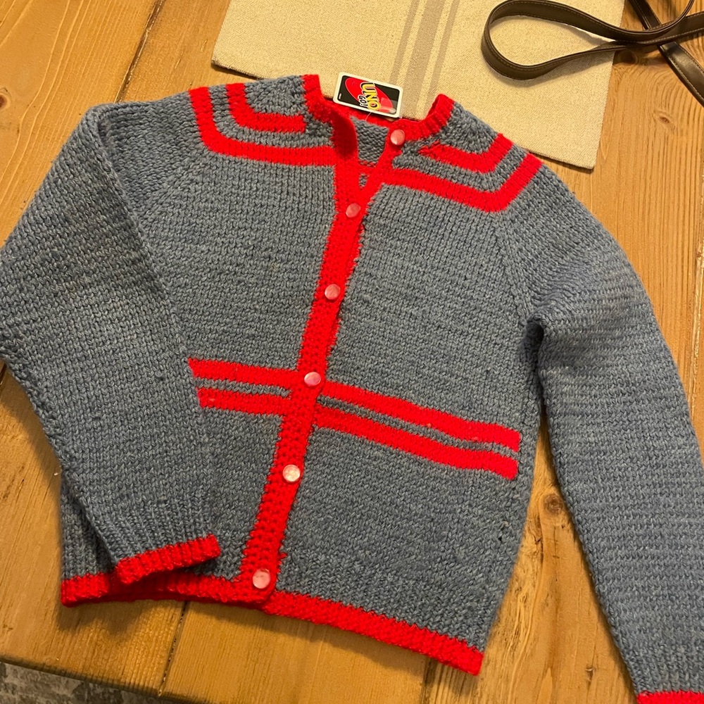 Stylish Blue and Red kids vintage Sweater